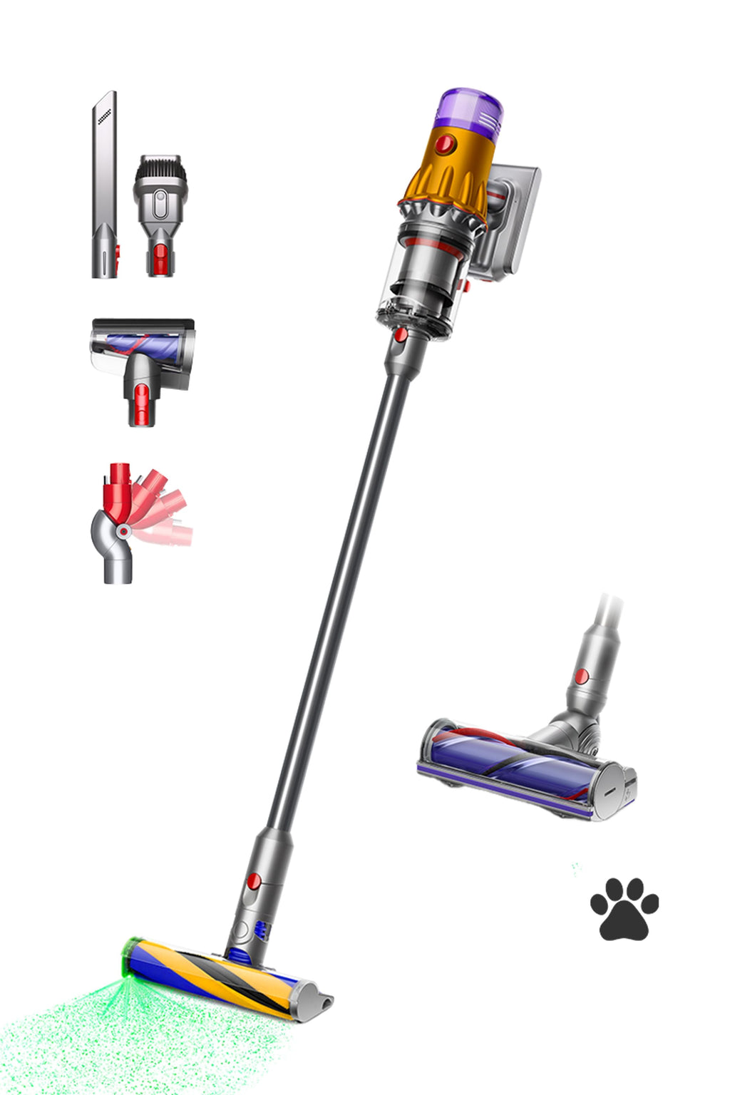Dyson V12 Detect™ Slim Absolute vacuum in Yellow/Nickel