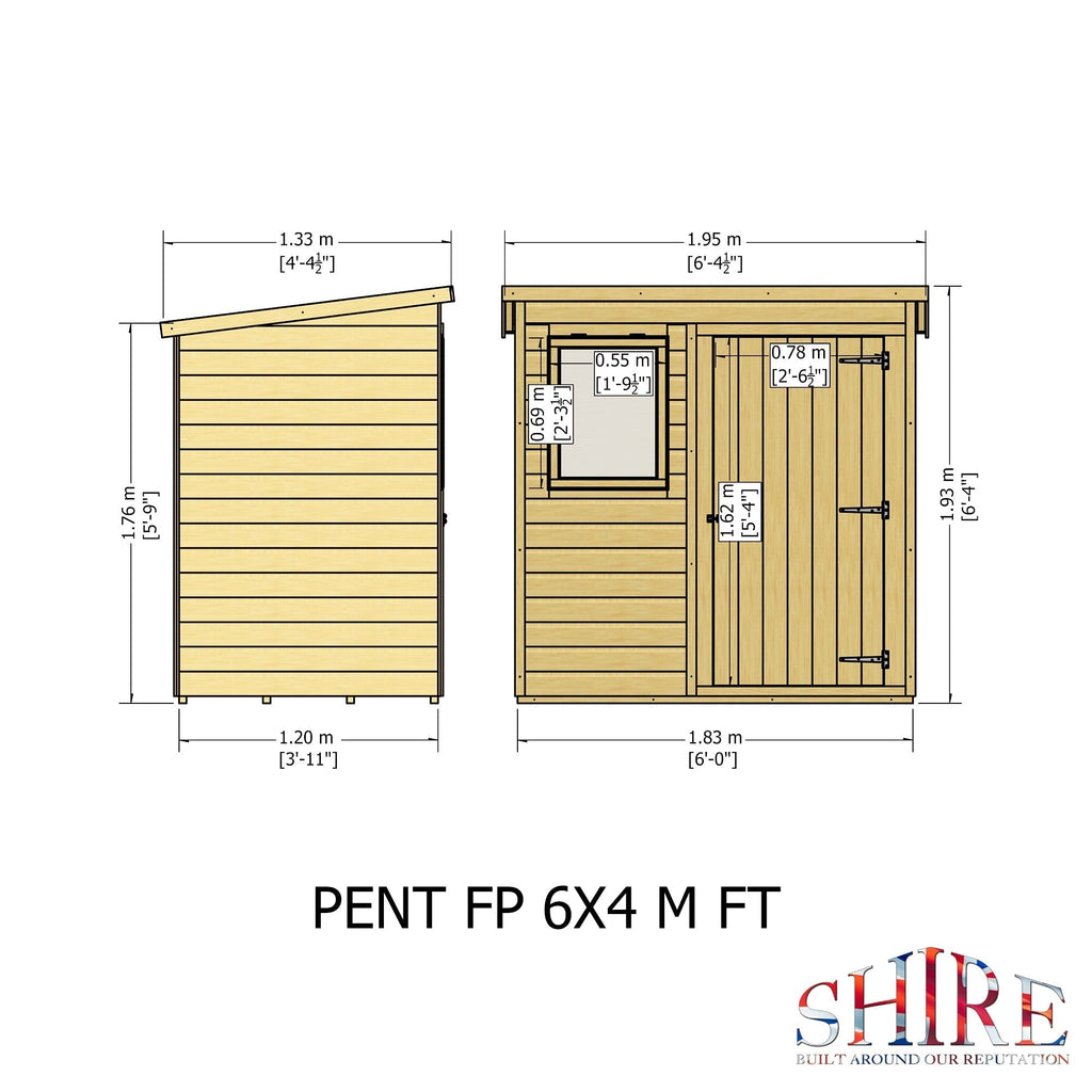 Shire Shiplap 4ft x 6ft Pent Shed