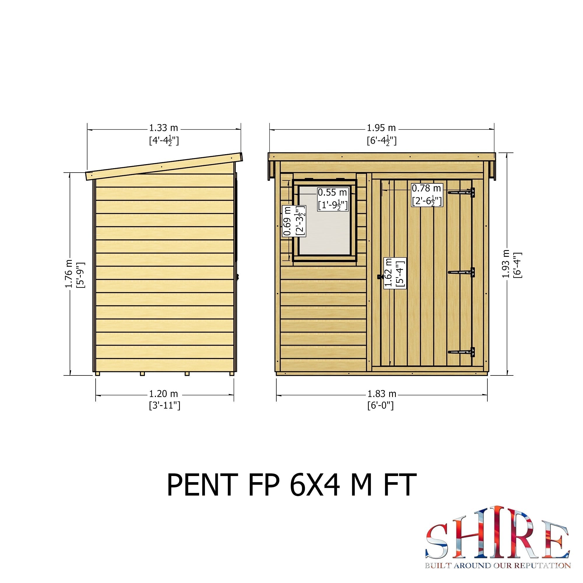 Shire Shiplap 4ft x 6ft Pent Shed