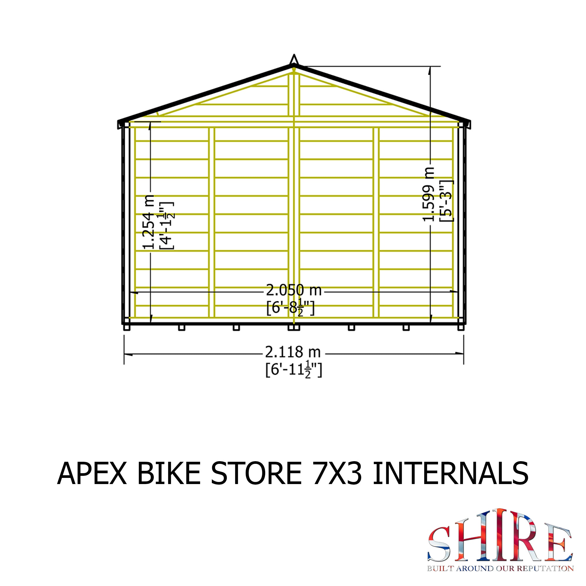 Shire Shiplap 3ft x 7ft Bike Storage - With Floor